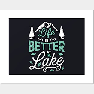 Life is Better At Lake Fishing Boating Sailing Posters and Art